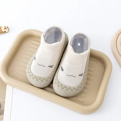 Zapatos y calcetines primeros pasos para bebés – Bonitas zapatillas de dibujos animados para bebés con suela de goma suave para niños y niñas