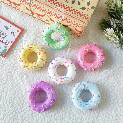 1Box Christmas Macaron Ice Cream Donut Ornaments – Cute Shaped Ball Pendants for Xmas Tree, Home, Party & Navidad Holiday Decor