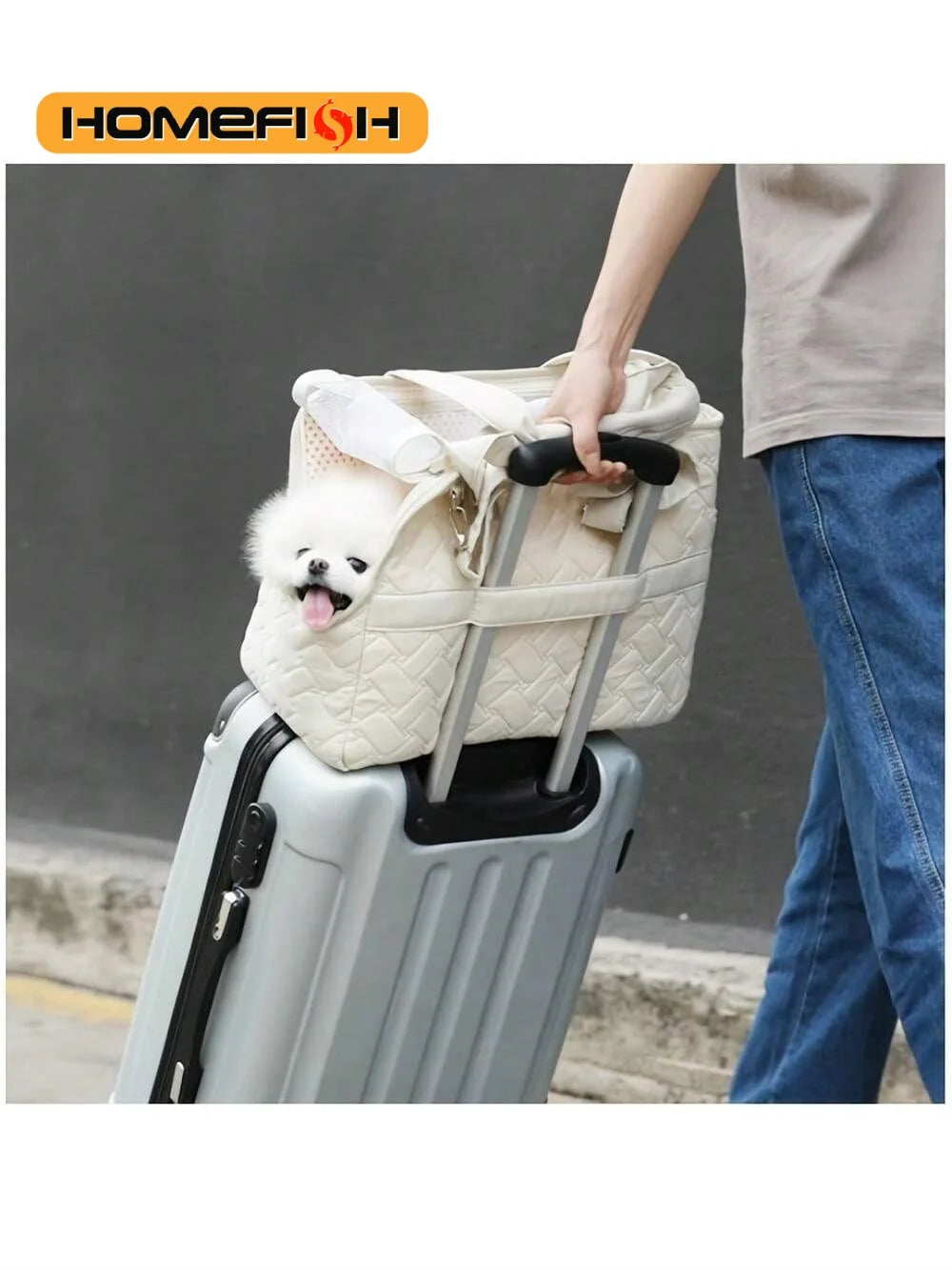 Escape-Proof Pet Carrier Tote Bag Large Capacity Breathable Portable Soft Travel Bag for Cats & Small Dogs