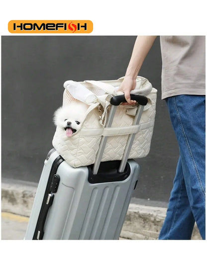 Escape-Proof Pet Carrier Tote Bag Large Capacity Breathable Portable Soft Travel Bag for Cats & Small Dogs
