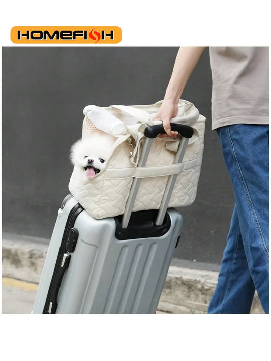 Bolsa de transporte para mascotas a prueba de escapes, gran capacidad, transpirable, portátil, suave, para gatos y perros pequeños