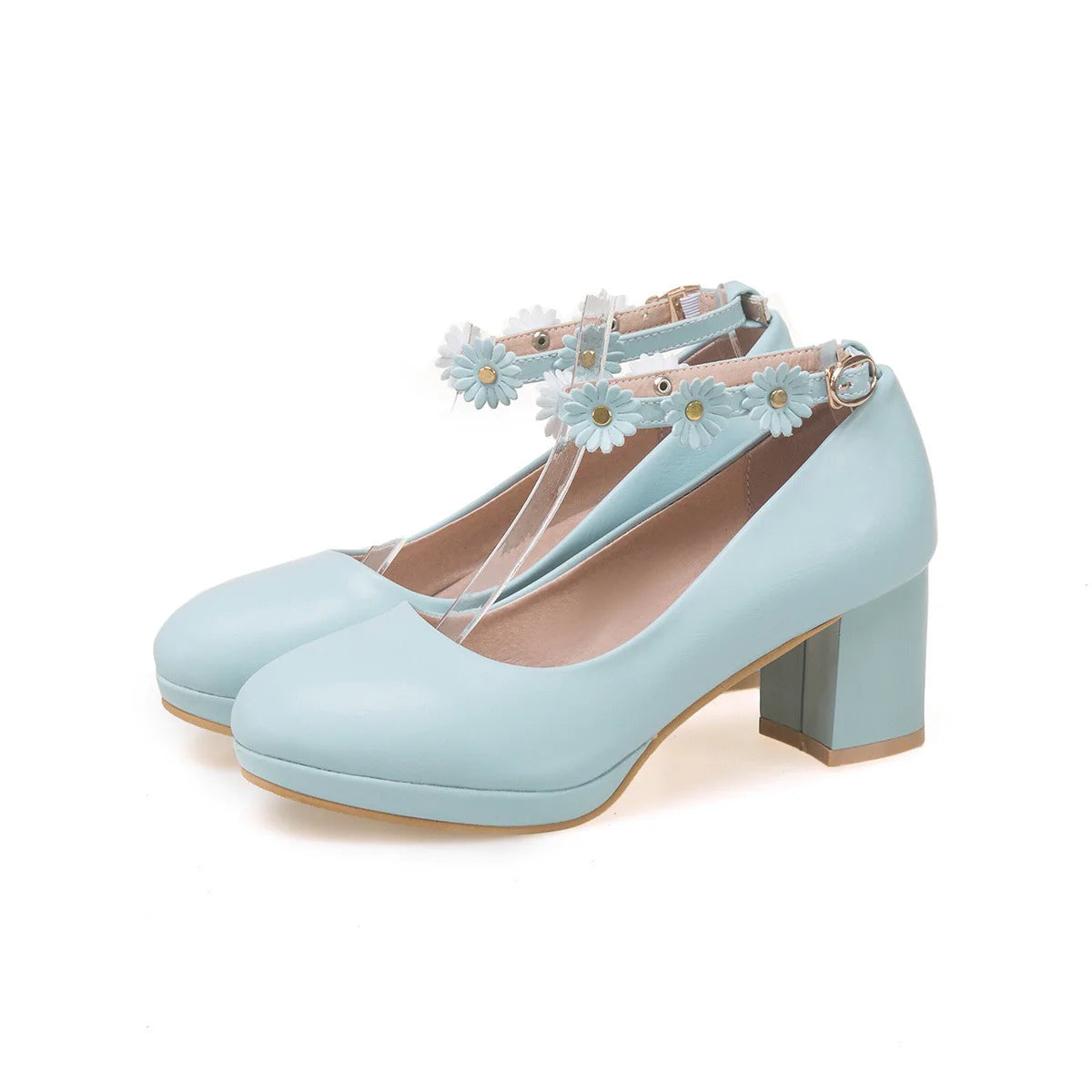 Zapatos de vestir de fiesta y boda con tacón alto de princesa floral para niñas