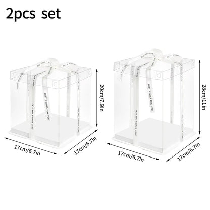 Boîte Cadeau Transparente pour Gâteaux, pour Boulangeries, Desserts, Mariages, Anniversaires et Emballages de Fête