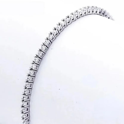 Pulsera de tenis de plata de ley 925 – Pulsera de cristal de circonita de 2,5 mm, ajustable de 16 a 19 cm, joyería para aniversario y regalo