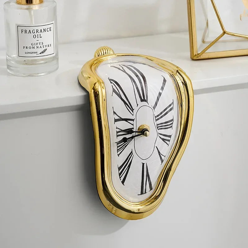Reloj de pared creativo surrealista que se derrite – Reloj decorativo moderno distorsionado para el hogar, la oficina y la sala de estar