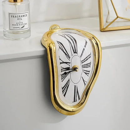 Reloj de pared creativo surrealista que se derrite – Reloj decorativo moderno distorsionado para el hogar, la oficina y la sala de estar