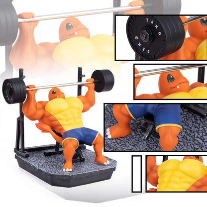 18cm Pokémon Figures – Gym Cartoon Fitness Muscle Action Figures (Charmander, Bulbasaur, Squirtle) Anime Fit Model Figurines Toys