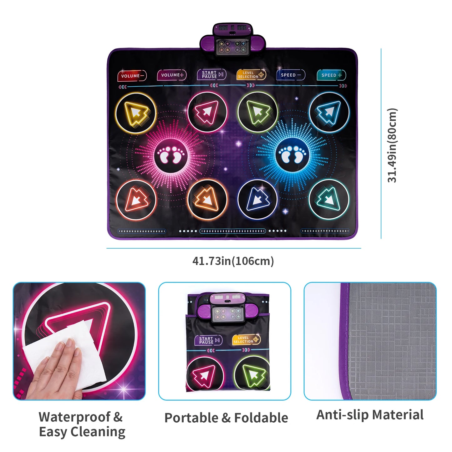 Kids Electronic Dance Mat – Double Player Music Dance Pad with 9 Levels Educational Toy