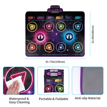 Kids Electronic Dance Mat – Double Player Music Dance Pad with 9 Levels Educational Toy