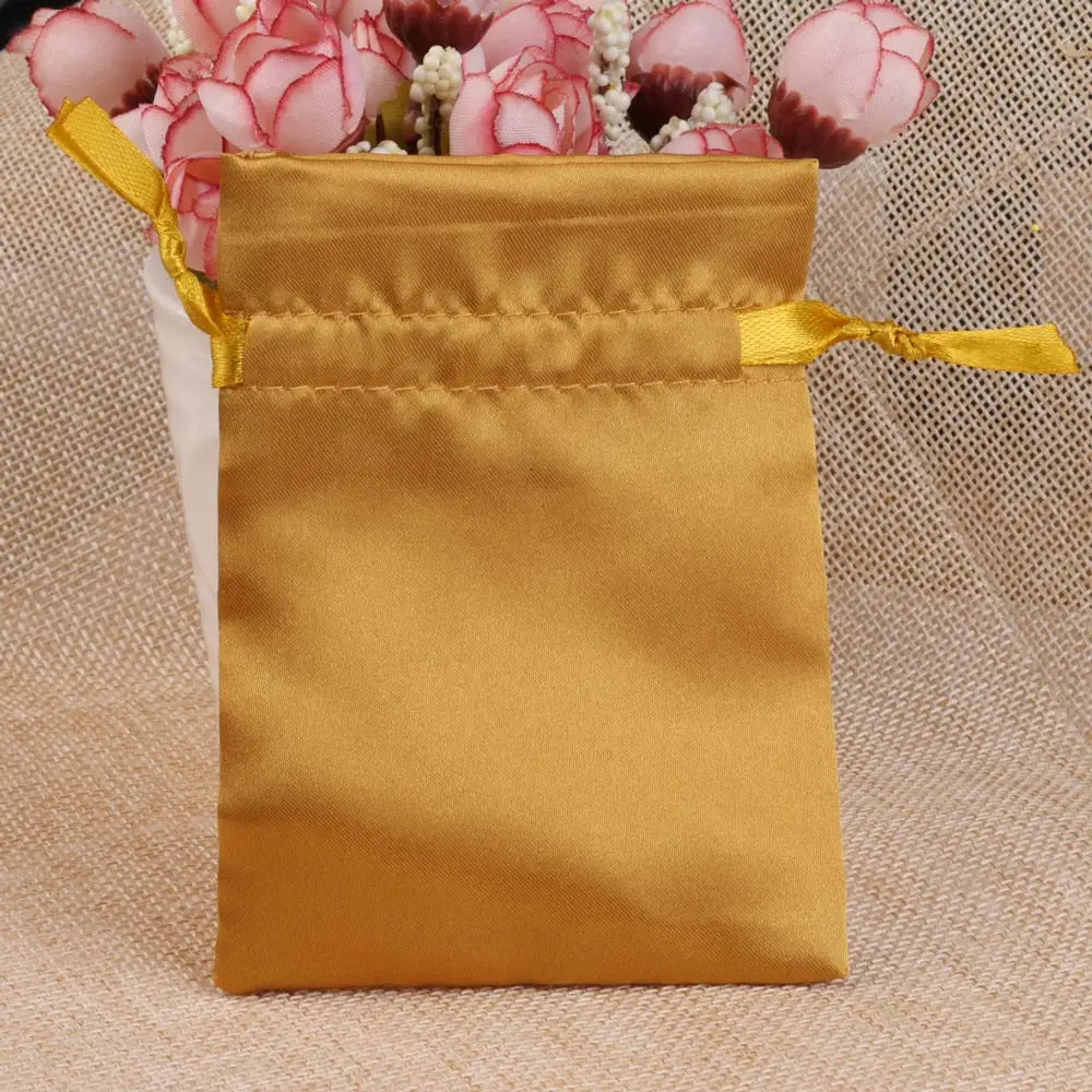 10/25/50PCS Bolsas de Regalo de Seda Satinada con Cordón para Joyas – Bolsitas de Lujo para Bodas, Fiestas, Dulces, Joyas y Empaque de Regalo