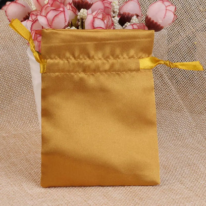 10/25/50PCS Bolsas de Regalo de Seda Satinada con Cordón para Joyas – Bolsitas de Lujo para Bodas, Fiestas, Dulces, Joyas y Empaque de Regalo