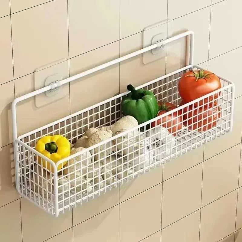 Adhesive Wall Shelf Hook Rack – Waterproof Strong Stick-On Storage Organizer for Bathroom & Kitchen