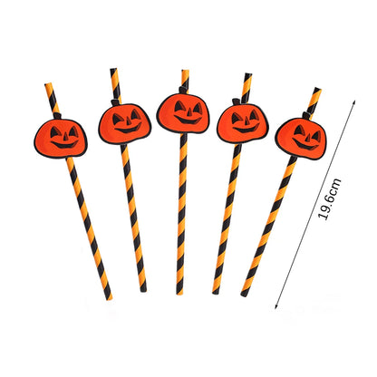 Halloween Disposable Tableware Set 2026, Pumpkin-Themed Paper Plates, Cups, Napkins and Tablecloth, Halloween Party Supplies, Spooky Dining Table Decorations for Home and Parties