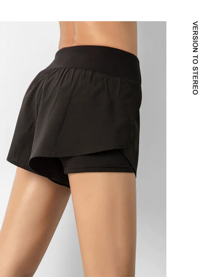 Women’s Sport Running Shorts Double Layer Yoga Gym Fitness Jogging Training Summer Short Pants