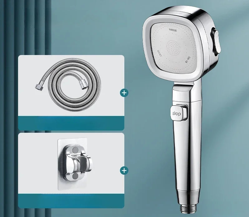 Pommeau de douche haute pression – Pulvérisateur de douche à main 3 modes à économie d'eau, fonction d'arrêt à une touche, accessoire de douche de salle de bain réglable pour la maison