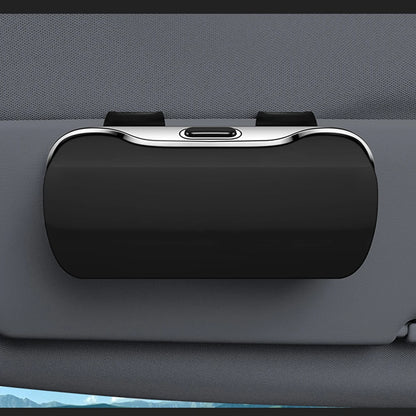 Soporte para gafas de sol para visera de coche – Estuche de almacenamiento para gafas de apertura a presión con diseño antipolvo y antirrayas