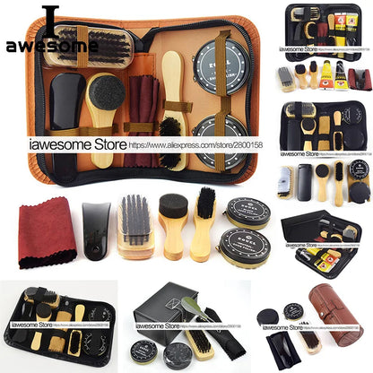 Professional Shoe Care Kit – Portable Leather Shoe Cleaning & Polishing Set with Brush, Shoehorn & Shine Tools for Boots & Sneakers
