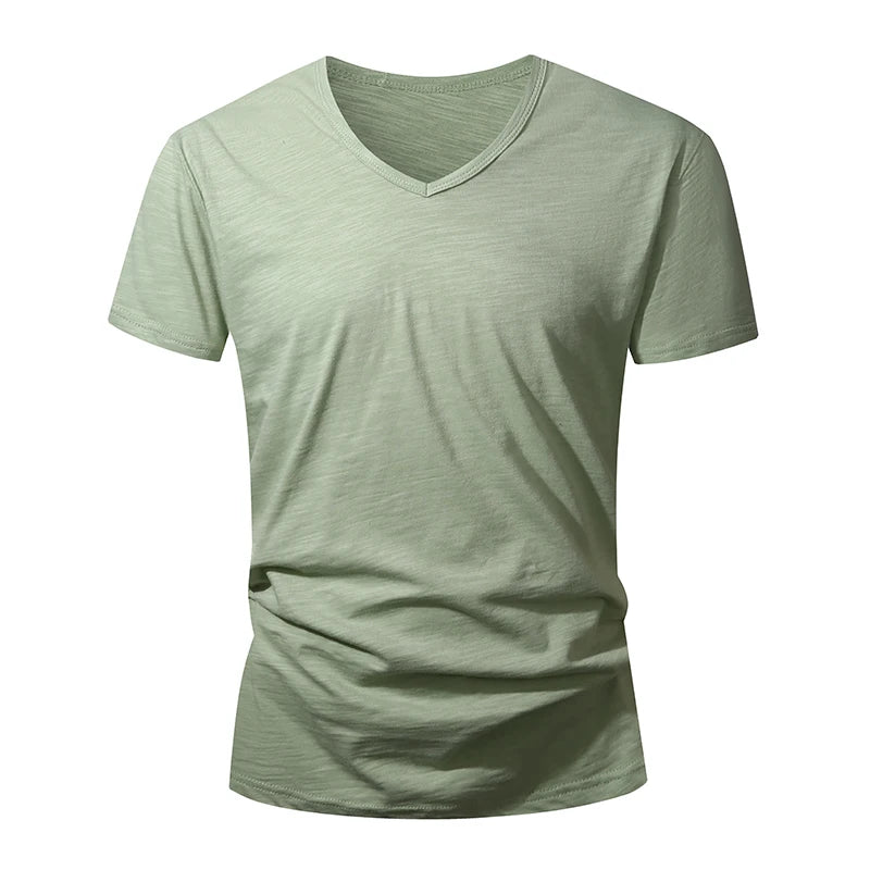 Camiseta 100% algodón para hombre – Suave, manga corta casual, transpirable, top de verano en blanco y negro para uso diario