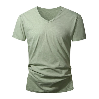 Camiseta 100% algodón para hombre – Suave, manga corta casual, transpirable, top de verano en blanco y negro para uso diario