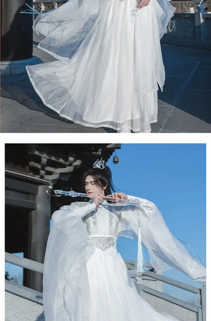 2HA Chu Wanning Cosplay Costume – White Ancient Hanfu Dress Inspired by Mo Ran & Chu Wanning (The Husky and His White Cat Shizun) Chinese Drama Outfit for Halloween, Convention & Roleplay