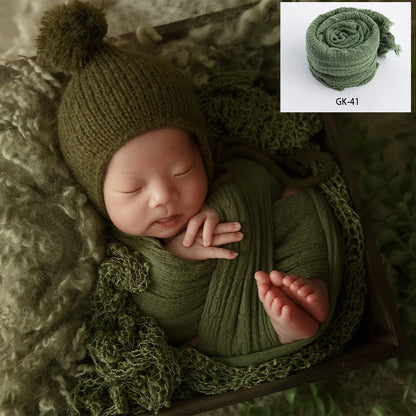 Envoltura profesional de fotografía para recién nacidos – Manta de muselina elástica de algodón suave para sesiones de fotos de bebés y accesorios de estudio