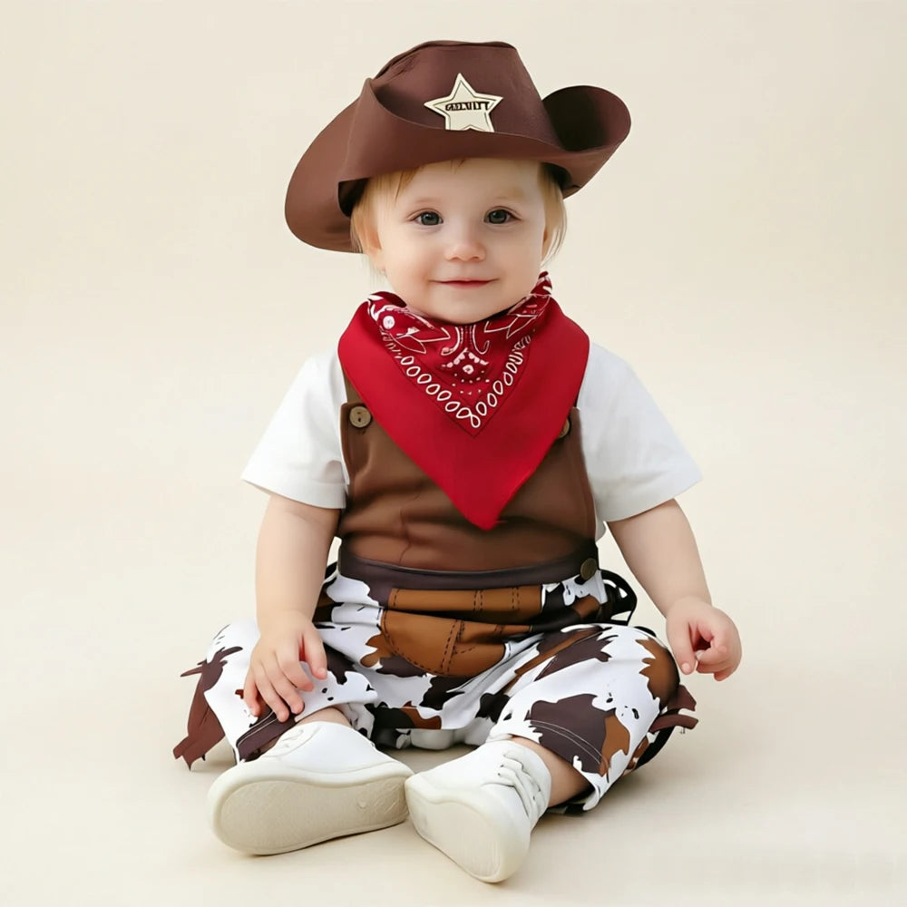Umorden Baby Cowboy Costume Romper – Western Cow Boy Fancy Dress for Boys & Toddlers, Halloween, Christmas, Birthday & Cosplay