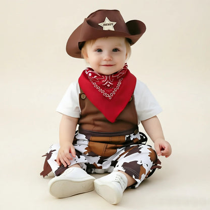 Umorden Baby Cowboy Costume Romper – Western Cow Boy Fancy Dress for Boys & Toddlers, Halloween, Christmas, Birthday & Cosplay