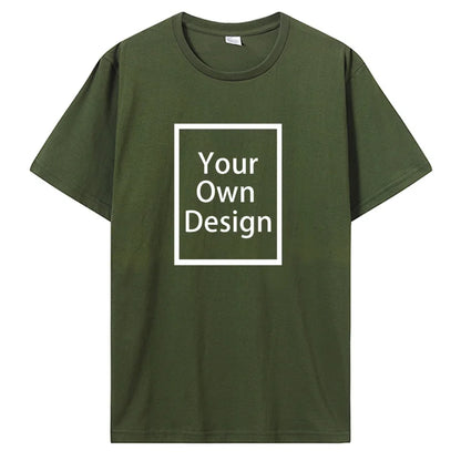 Camiseta de Algodón Personalizada – Camiseta de Verano de Manga Corta para Hombre | Foto, Logotipo y Diseño Personalizado Impreso DIY Ropa Casual
