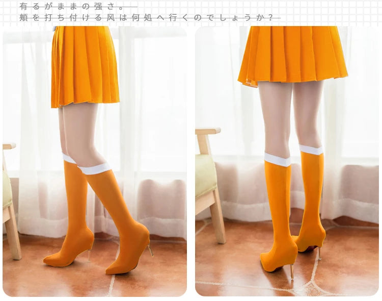 Tsukino Usagi Cosplay Costume Set – Outfit Props with Stocking Socks (Anime Character Dress-Up for Christmas, Halloween, Carnival & Party Events)