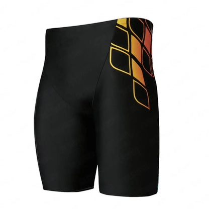 Men's Swim Jammers – Quick-Dry Elastic Swimming Trunks for Beach, Surfing, Diving & Athletic Training