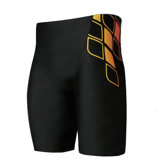 Men's Swim Jammers – Quick-Dry Elastic Swimming Trunks for Beach, Surfing, Diving & Athletic Training