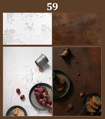 Double-Sided Wood Grain & Marble Photography Backdrop Board 57 × 87 cm – Waterproof Photo Background for Product Photography