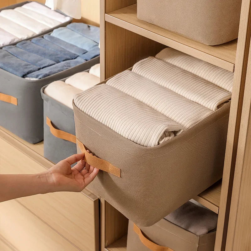 Thickened Clothes Storage Organizer – Foldable Wardrobe Storage Box for Pants, Sweaters, Jeans & Clothing, Drawer Organizer Cabinet Storage Container for Home Organization
