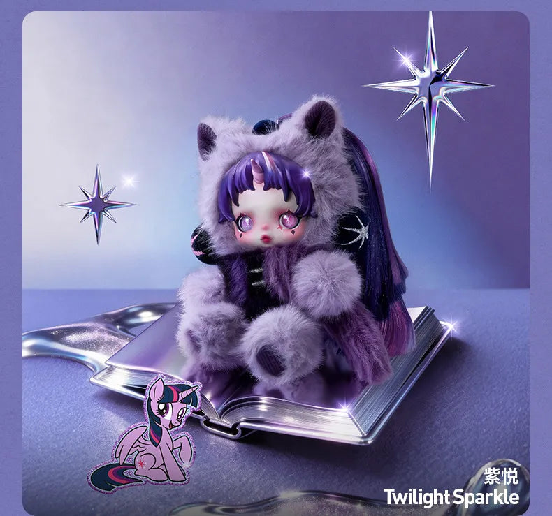 POP MART SKULLPANDA x My Little Pony Series Plush Doll Pendant – Mystery Box Genuine Blind Box Bag Ornament Figurine Toy