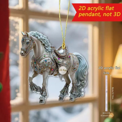 Cute Cat 2D Acrylic Christmas Pendant – Flat Hanging Ornament for Xmas Tree, Holiday Party & Festive Home Decor