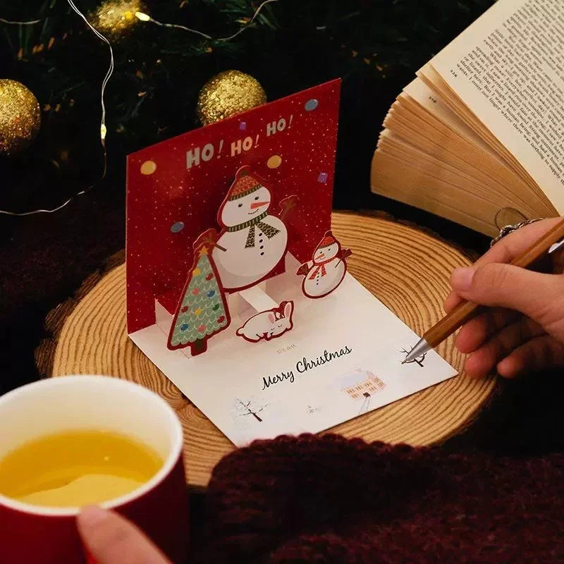 3D Folding Christmas Greeting Card – Merry Christmas & Happy New Year Gift Card for Xmas Party, Navidad & Holiday Decor