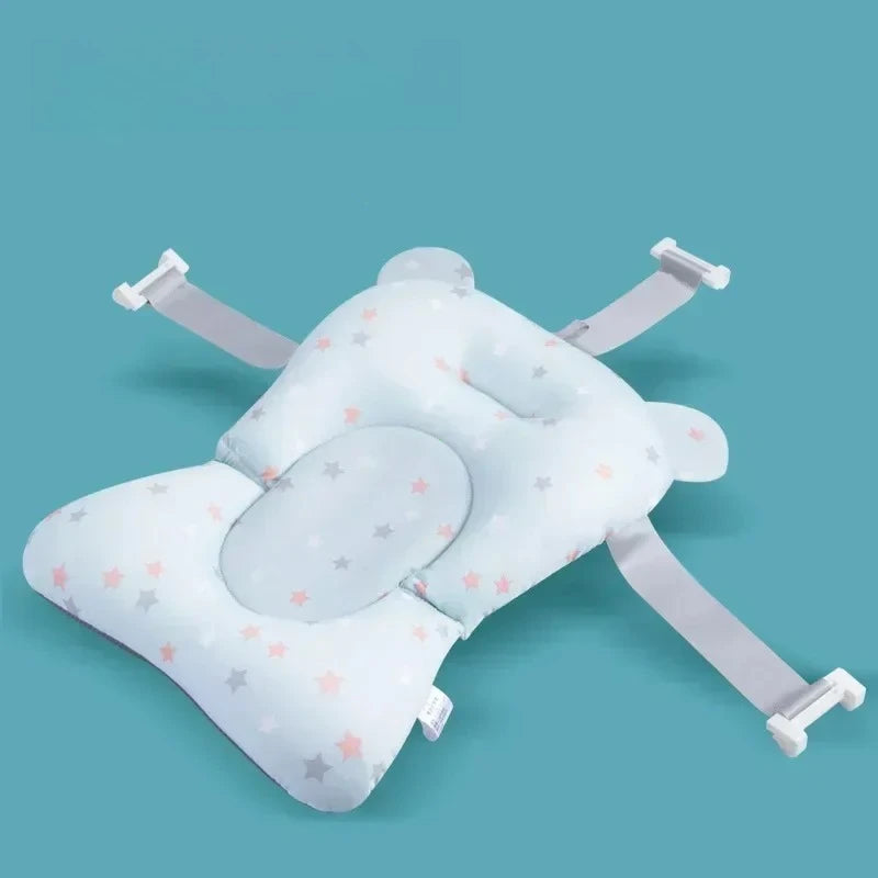 Tapete de soporte para bañera de bebé recién nacido – Cojín de baño plegable antideslizante para bebés, almohadilla de bañera de seguridad con diseño de dibujos animados para baby shower, soporte cómodo para lactancia y baño