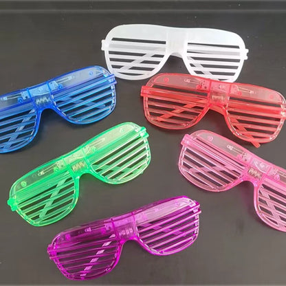 Lunettes de fête lumineuses à LED – Lunettes néon phosphorescentes 3 modes pour anniversaires, mariages et festivals