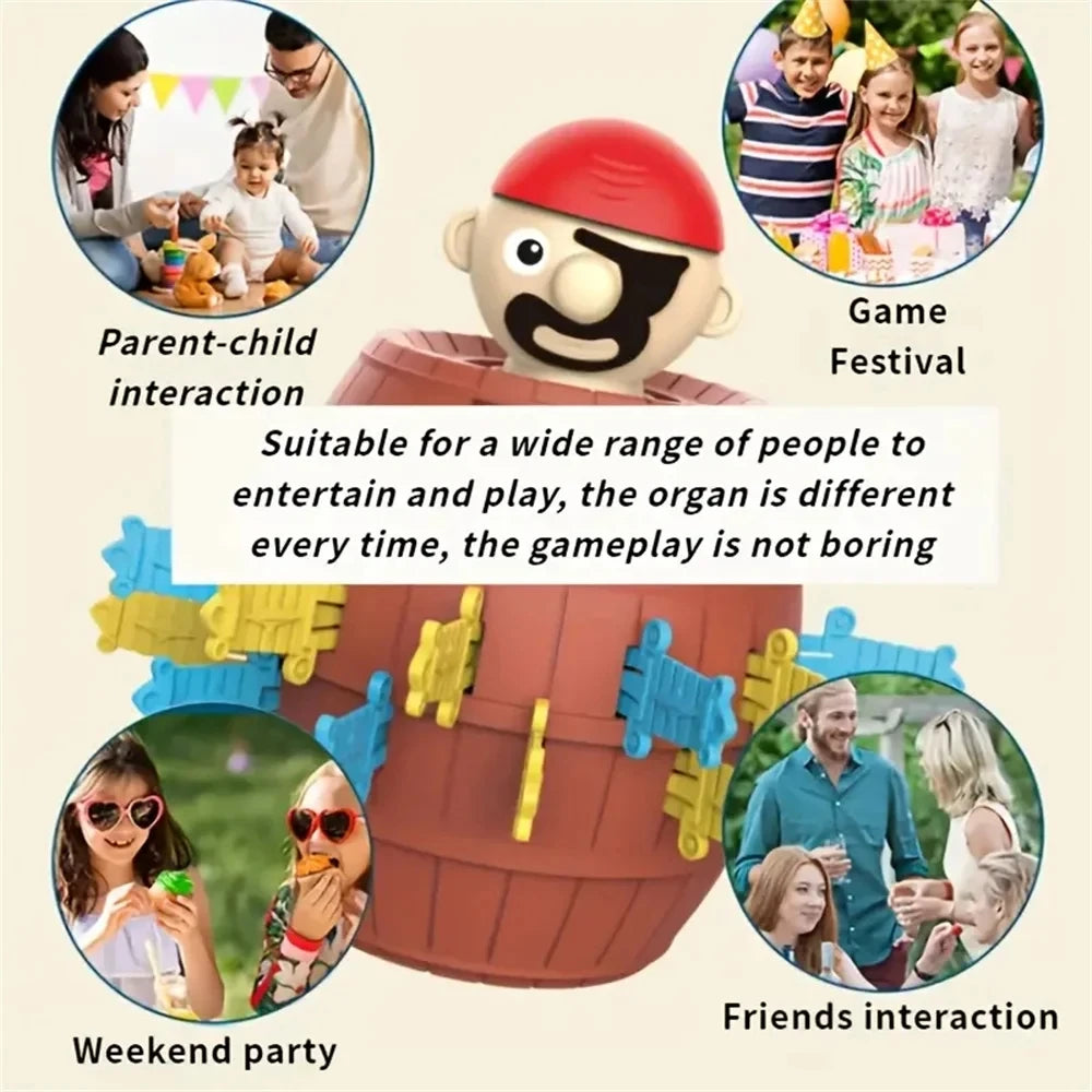 Juego de Mesa Pirata – Juego Interactivo Familiar Piratas Saltarines, Juguete Divertido de Estrategia, Juego de Fiesta de Desafío de Suerte para Niños y Niñas, Regalo para Reuniones entre Padres e Hijos
