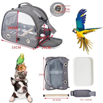 Portable Foldable Bird Carrier Bag – Oxford Cloth Travel Cage for Parrots, Pigeons & Small Birds, Lightweight Outdoor Pet Bag