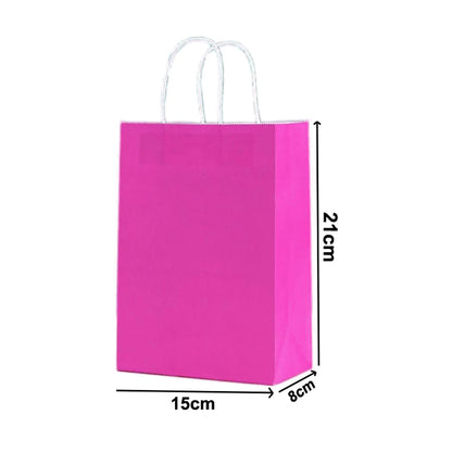 Bolsas de regalo de papel kraft de 5/10/25/50 piezas con asas – Bolsas de regalo y dulces de 10 colores para cumpleaños, bodas, baby showers y empaques de regalo