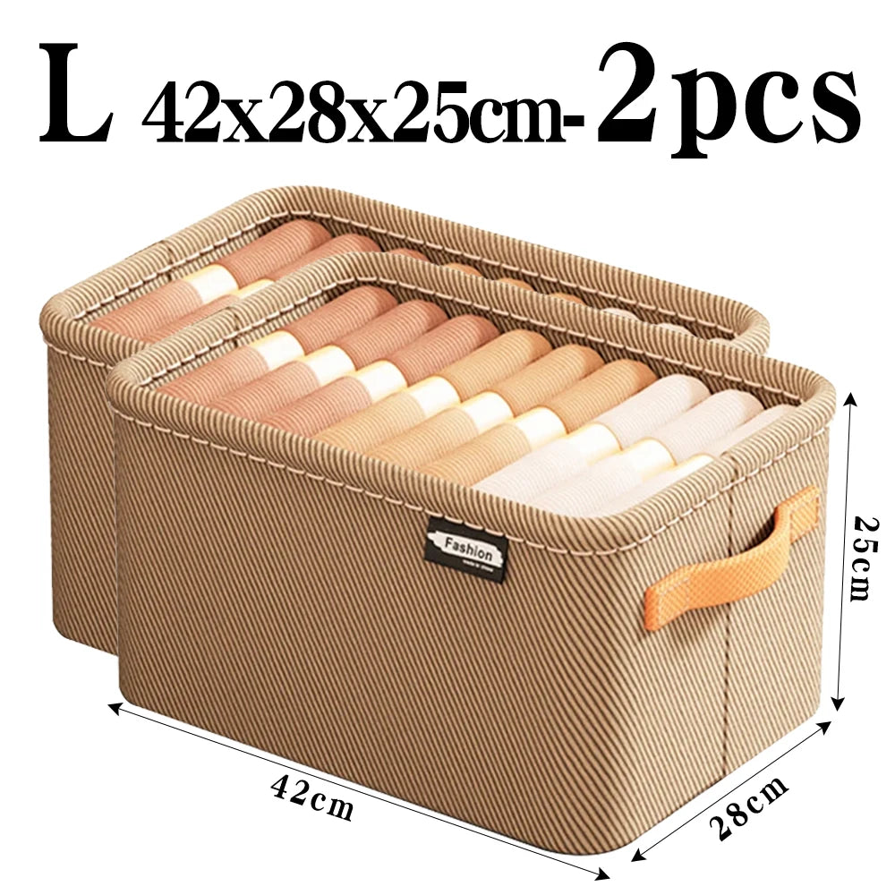 Thickened Clothes Storage Organizer – Foldable Wardrobe Storage Box for Pants, Sweaters, Jeans & Clothing, Drawer Organizer Cabinet Storage Container for Home Organization
