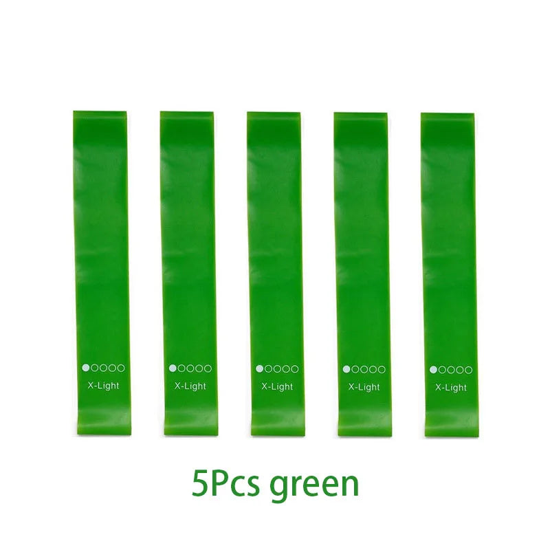 Lot de 5 bandes de résistance pour yoga – Bandes élastiques de Pilates pour musculation, étirements, entraînement musculaire et exercices de fitness à domicile