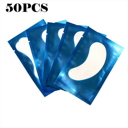 50 PARCHES DE HIDROGEL PARA EXTENSIONES DE PESTAÑAS – Almohadillas para Debajo de los Ojos para Injerto de Pestañas, Aislamiento de Pestañas, Mascarilla Hidratante para Ojos y Tratamiento de Belleza