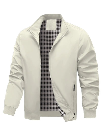 Men’s Plus-Size College-Style Jacket – Trendy Casual Outerwear for Spring & Autumn, Fashionable Everyday Coat