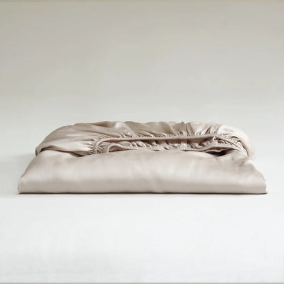 Luxury Mulberry Silk Fitted Sheet – Soft Elastic Mattress Cover for Single, Double, Queen & King Beds