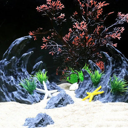 2PCS Resin Aquarium Canyon Decorations – Realistic Simulated Rock Ornaments for Fish Tanks, Underwater Aquascape & Aquarium Fish Decor