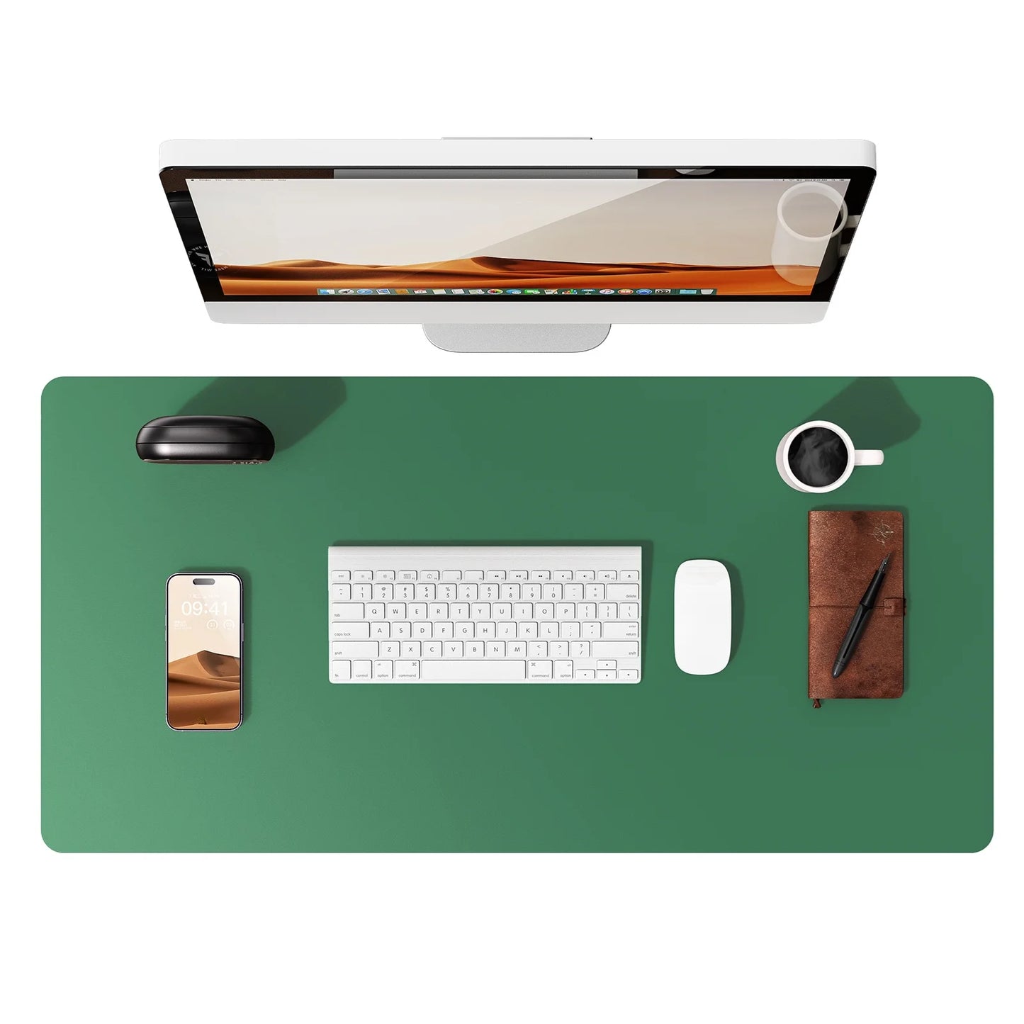 Alfombrilla de escritorio grande de cuero PU - Mouse Pad antideslizante y protector de escritorio para laptop, teclado, oficina y juegos