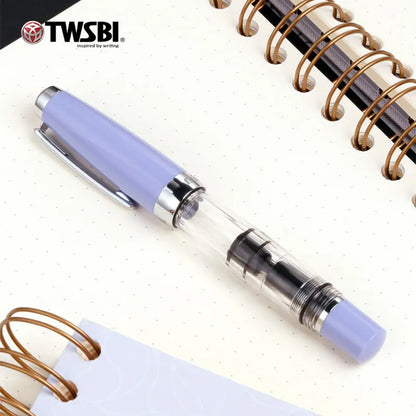 Set de pluma estilográfica TWSBI Diamond 580 Mini Lavanda Púrpura – Edición Limitada con caja de tinta de regalo, pluma de escritura premium para diario, caligrafía, negocios y colección de papelería