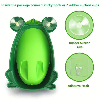 Urinoir d'apprentissage en forme de grenouille pour garçons – Entraîneur de toilettes pour tout-petings avec cible amusante, urinoir mural pour bébés et enfants
